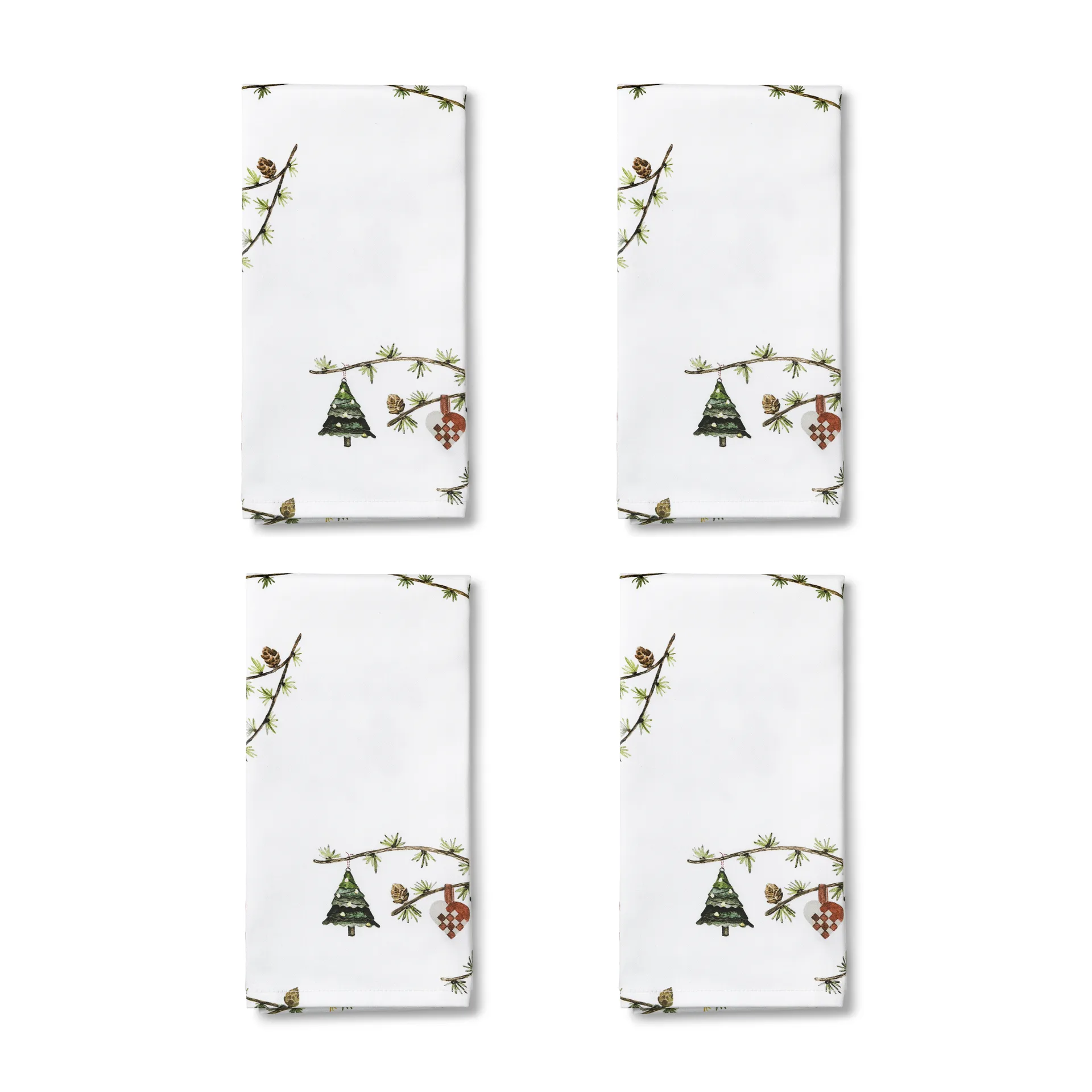 Hammershøi Christmas stoffen servet 45x45 cm 4-pack, Wit Kähler