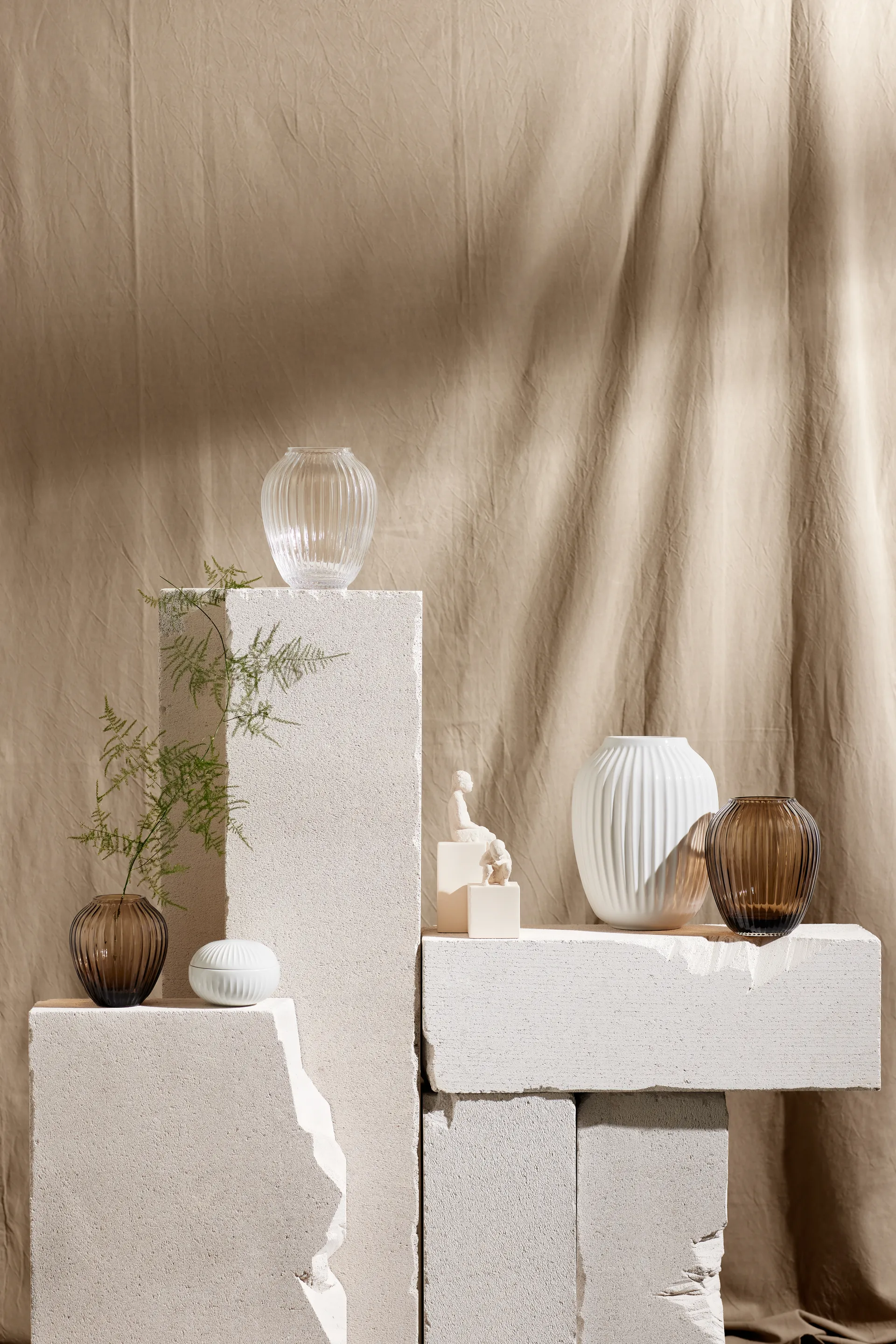 Hammershøi glazen vaas 14 cm, Walnoot Kähler