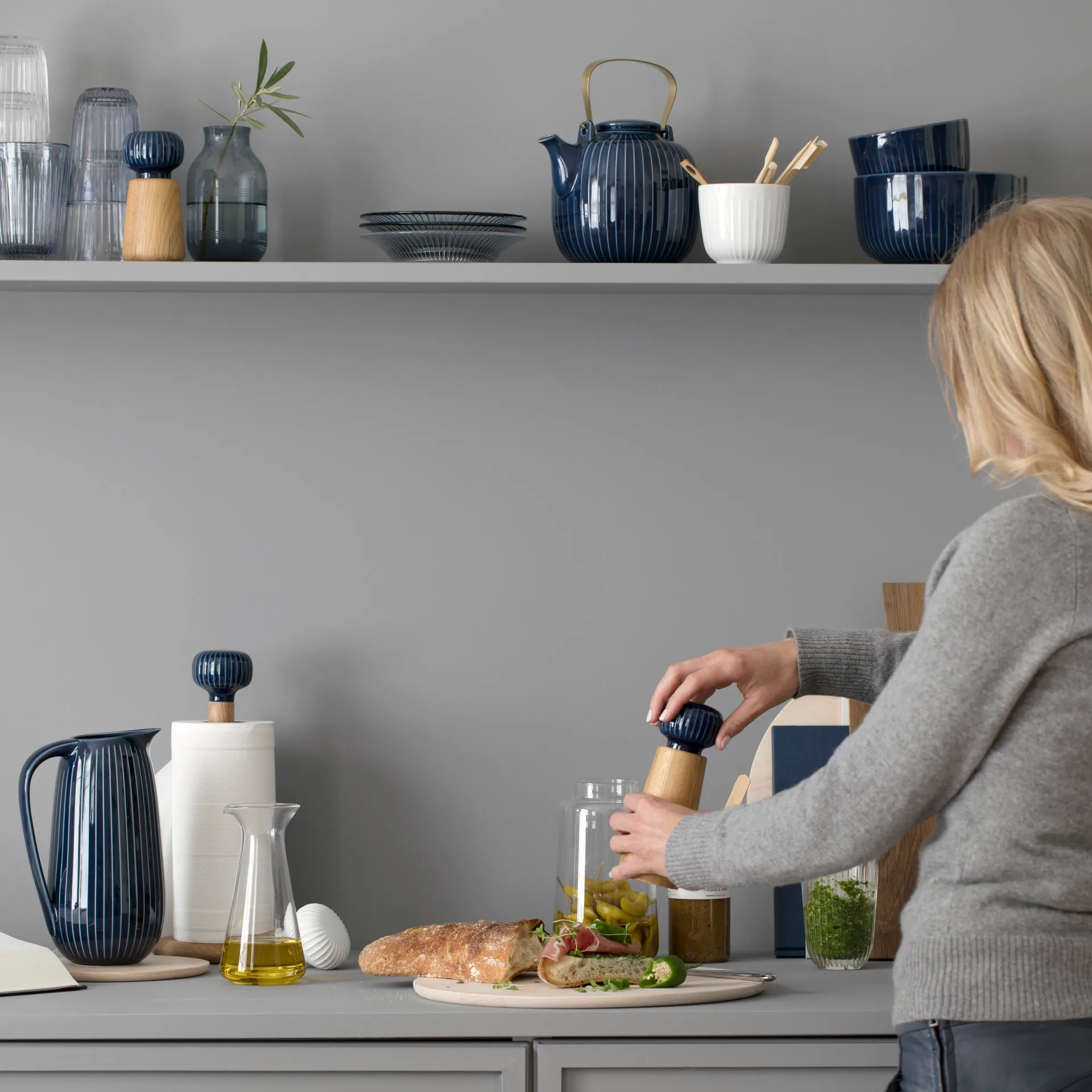 Hammershøi kruidenmolen groot, indigo (blauwpaars) Kähler