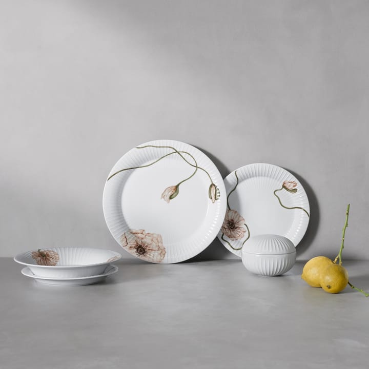 Hammershøi Poppy diep bord 21 cm, Wit Kähler