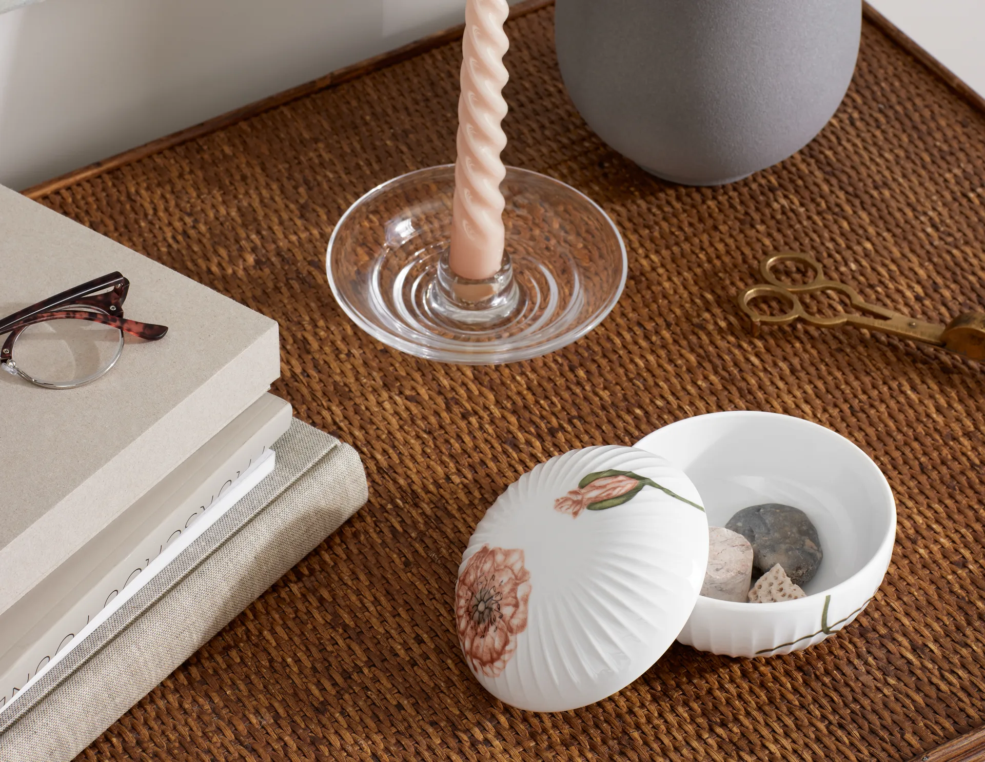 Hammershøi Poppy doosje Ø12 cm, Wit-decor Kähler