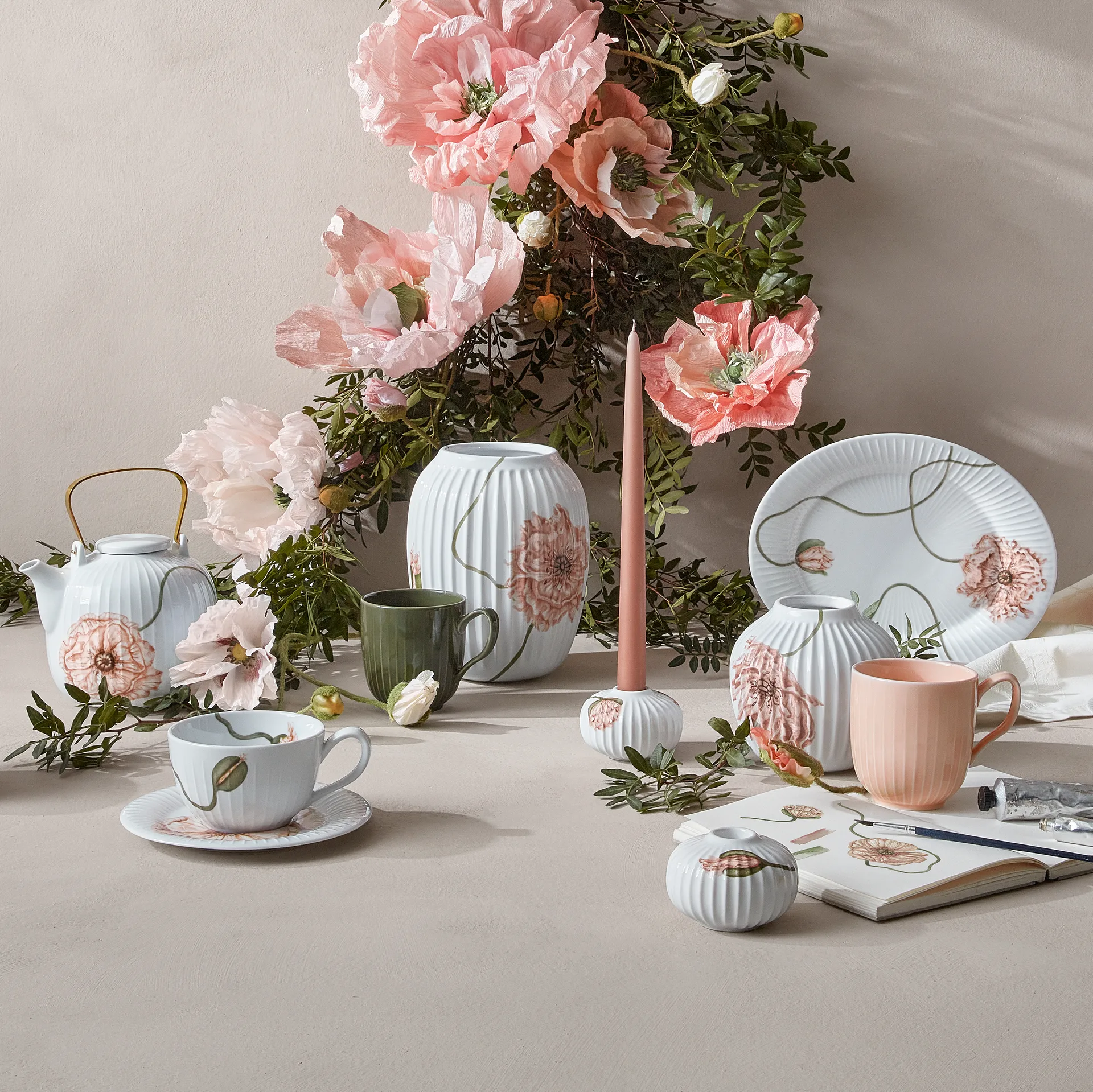 Hammershøi Poppy kandelaar Ø7,5 cm, Wit Kähler