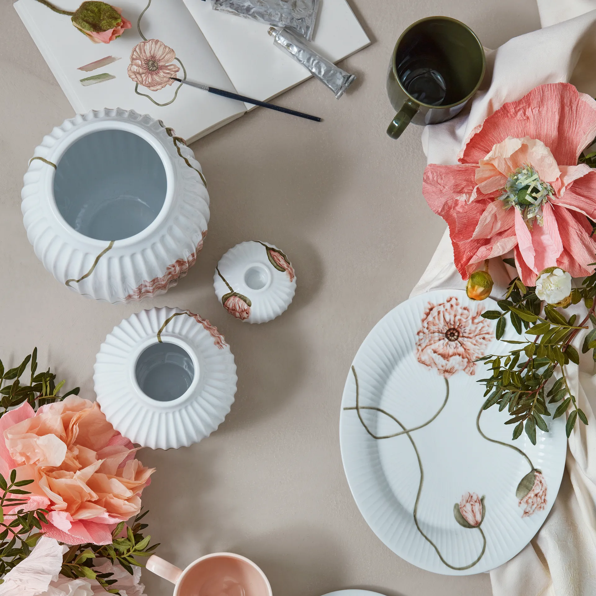 Hammershøi Poppy kandelaar Ø7,5 cm, Wit Kähler