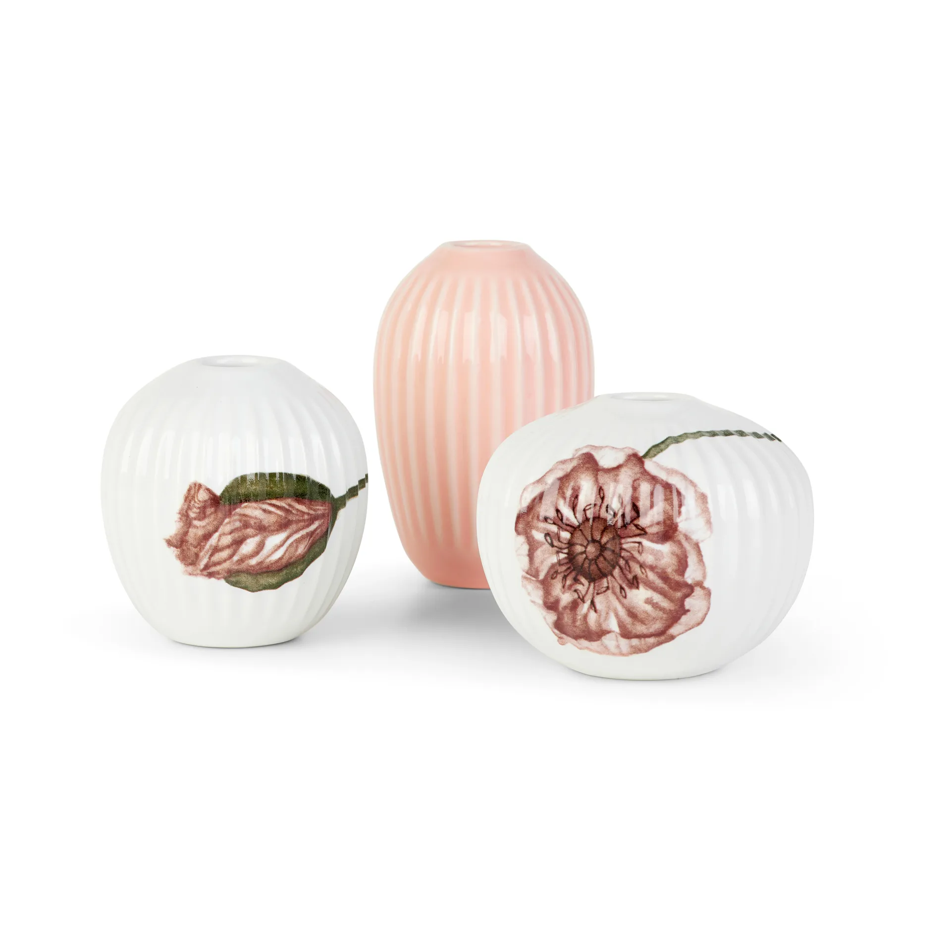 Hammershøi Poppy vaas miniatuur 3-delig, Wit-decor Kähler