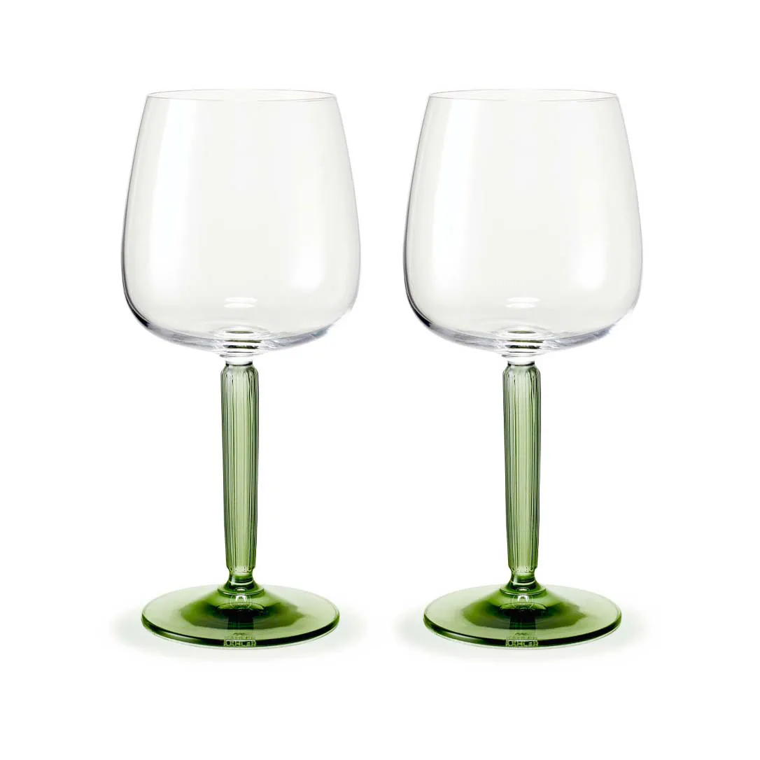 Hammershøi rodewijnglas 49 cl 2-pack, Doorzichtig-groen Kähler