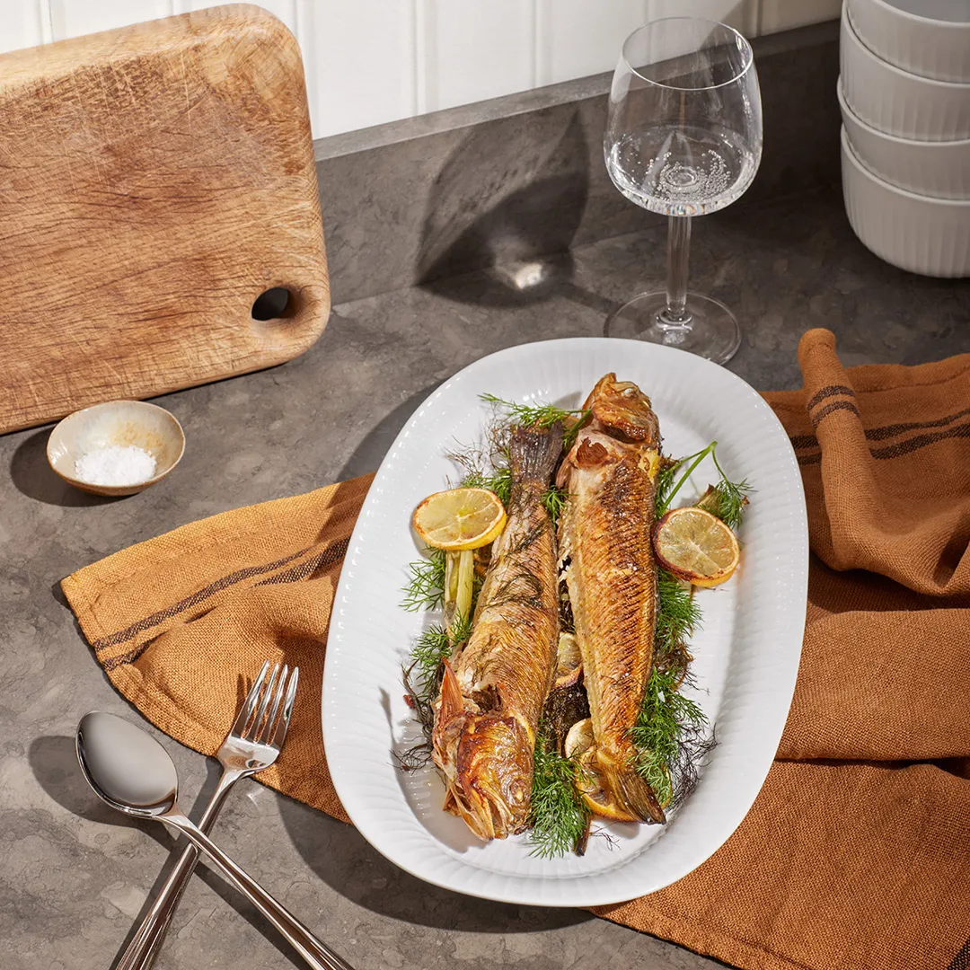 Hammershøi serveerschaal ovaal 40x22,5 cm, Wit Kähler