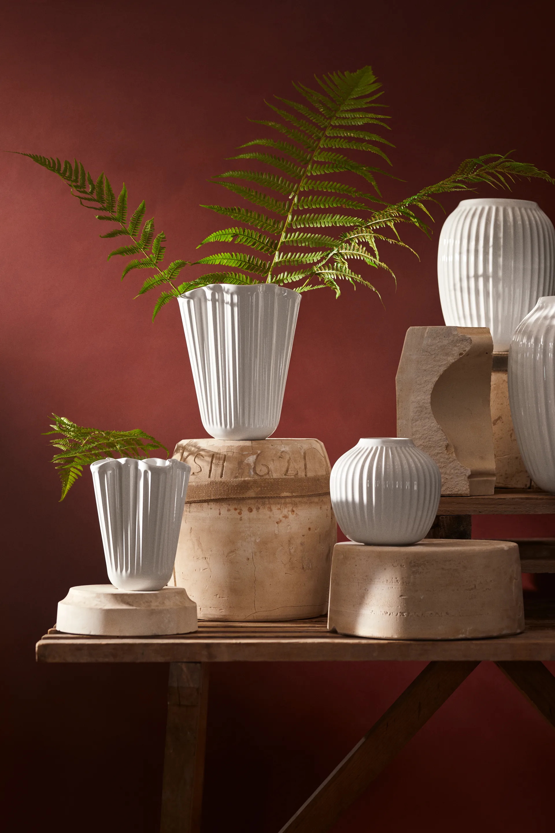 Hammershøi vaas unfold, Wit, 20,5 cm Kähler