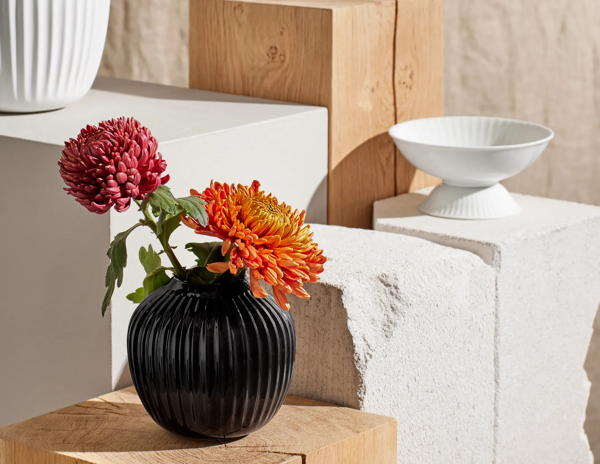 Hammershøi vaas, Zwart, klein 13 cm Kähler