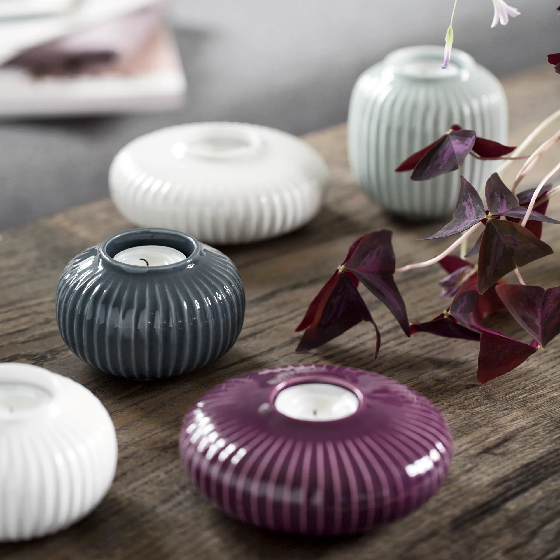 Hammershøi waxinelichthouder klein, wit Kähler