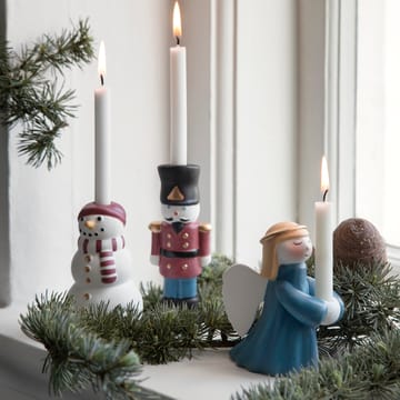 Kähler Christmas kandelaar Sneeuwpop - Wit-zwart-rood - Kähler