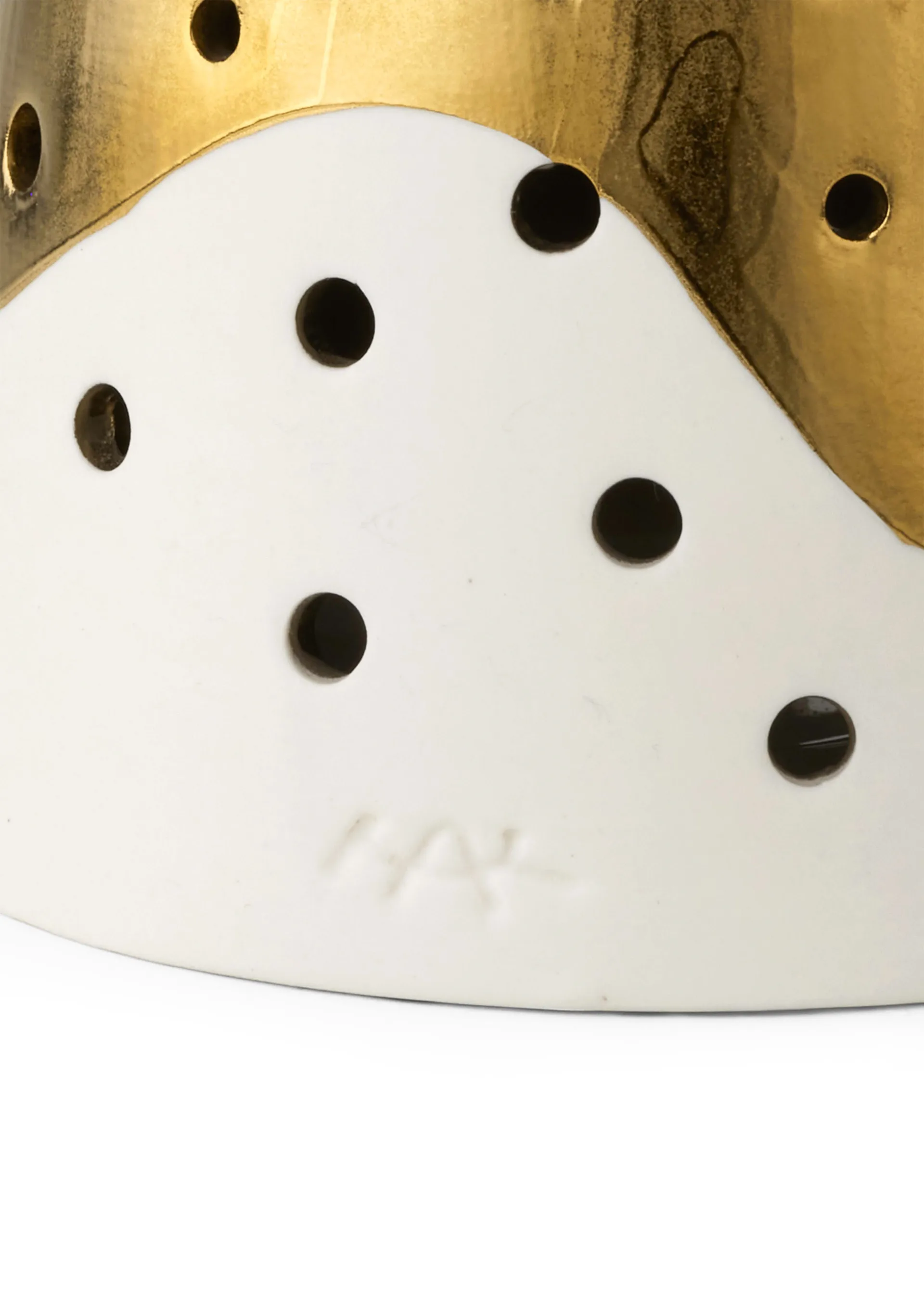 Nobili kandelaar groot, Goud-wit Kähler