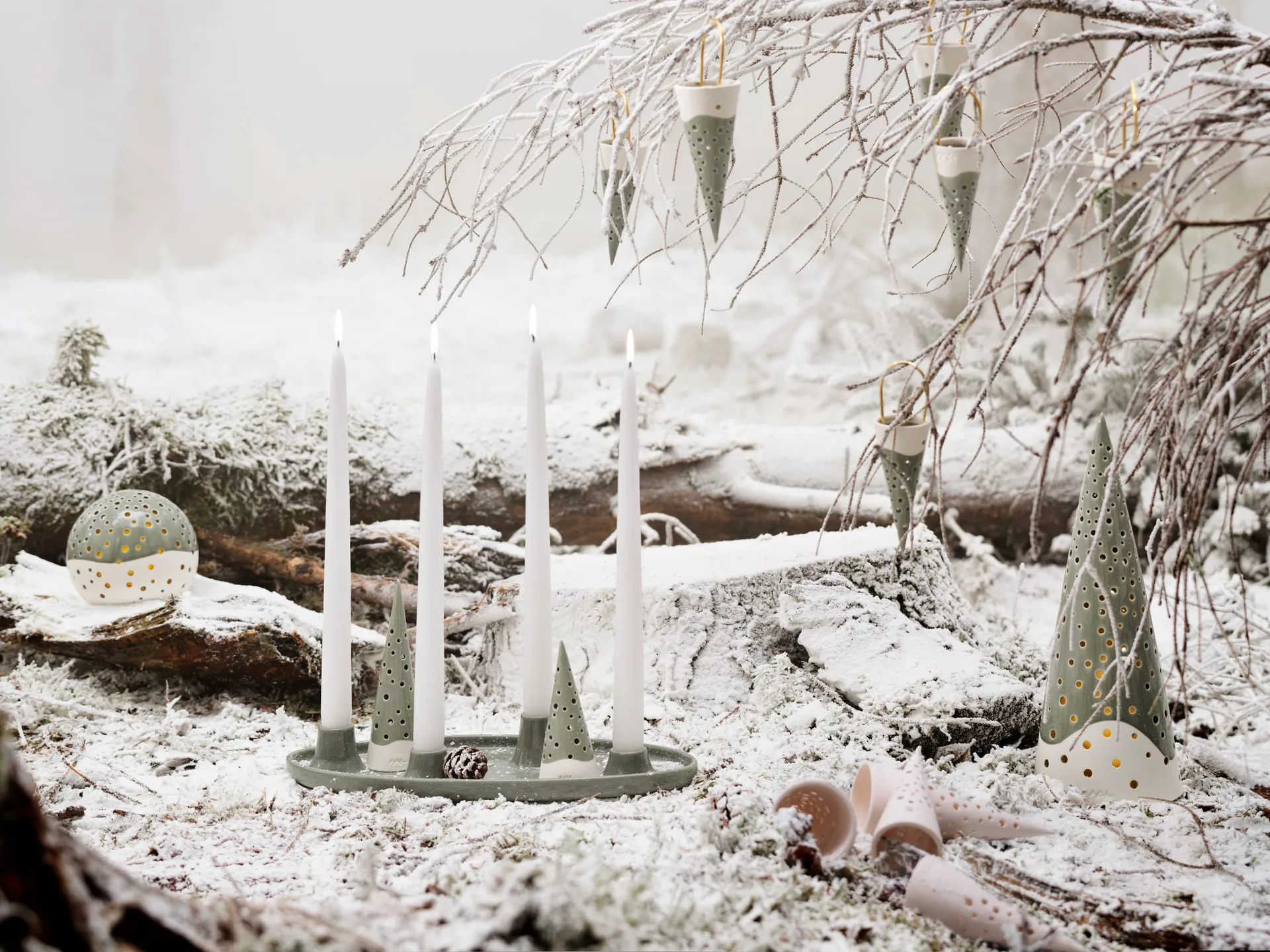 Nobili kersthanger puntzak 18 cm, Groen Kähler