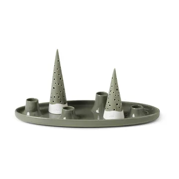 Nobili ovale adventskandelaar 33 cm - Groen - Kähler