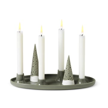 Nobili ovale adventskandelaar 33 cm - Groen - Kähler