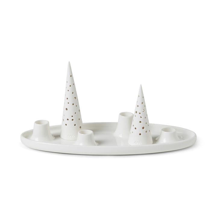 Nobili ovale adventskandelaar 33 cm - Wit - Kähler