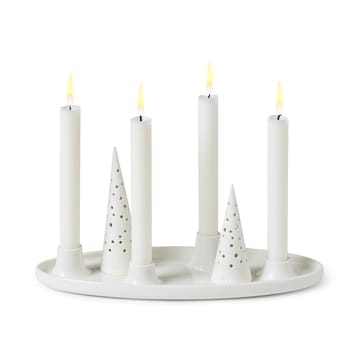 Nobili ovale adventskandelaar 33 cm - Wit - Kähler