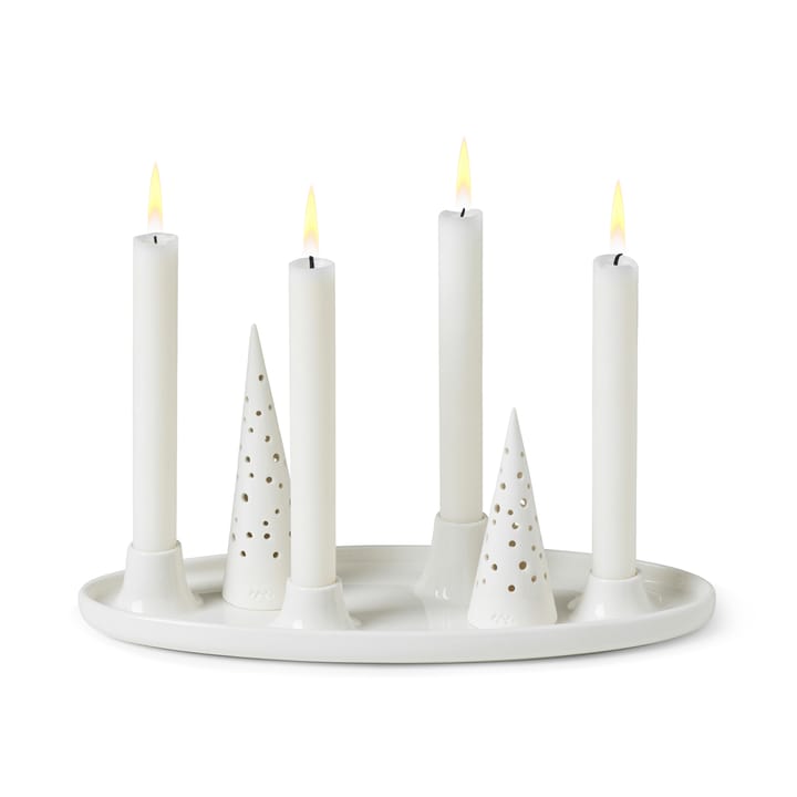Nobili ovale adventskandelaar 33 cm, Wit Kähler