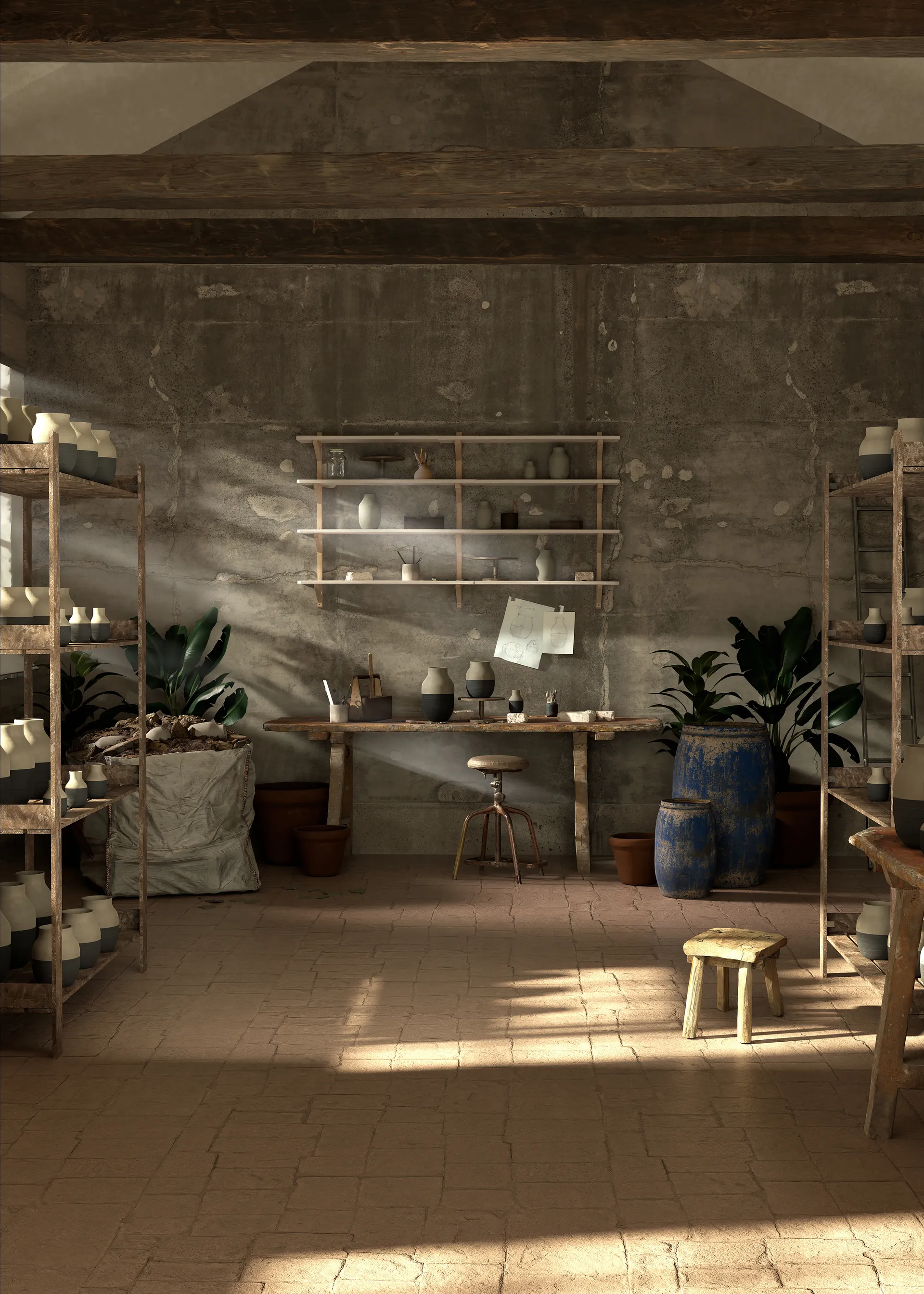 Omaggio Circulare vaas H31 cm, Antracietgrijs Kähler