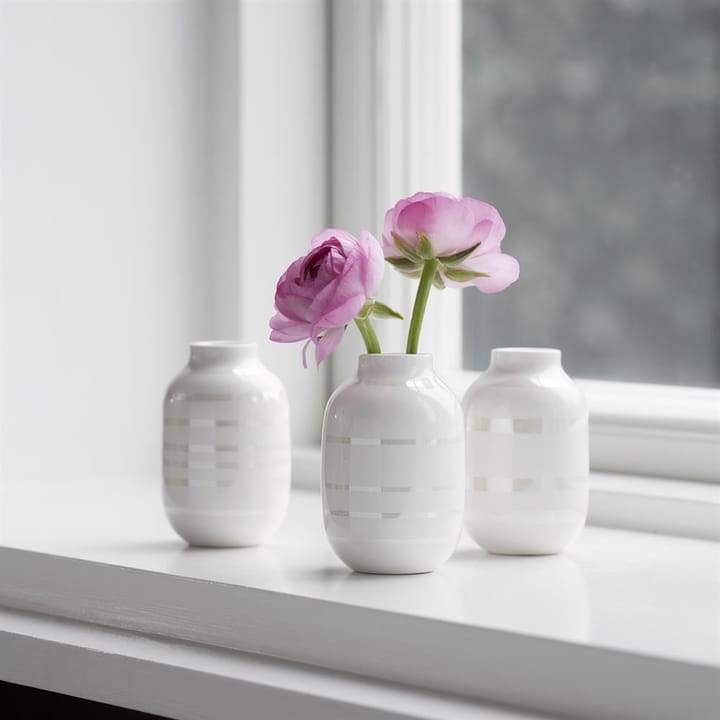 Omaggio miniatuur vaas 3-pack, wit-parelmoer Kähler
