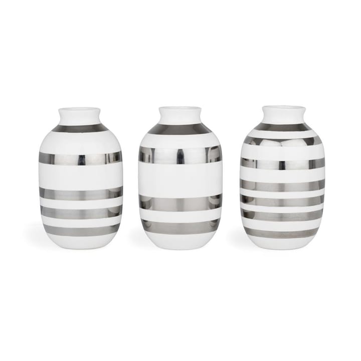 Omaggio miniatuur vaas 3-pack - wit-zilver - Kähler