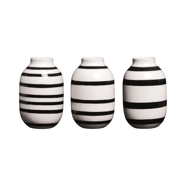 Omaggio miniatuur vaas 3-pack - zwart-wit - Kähler