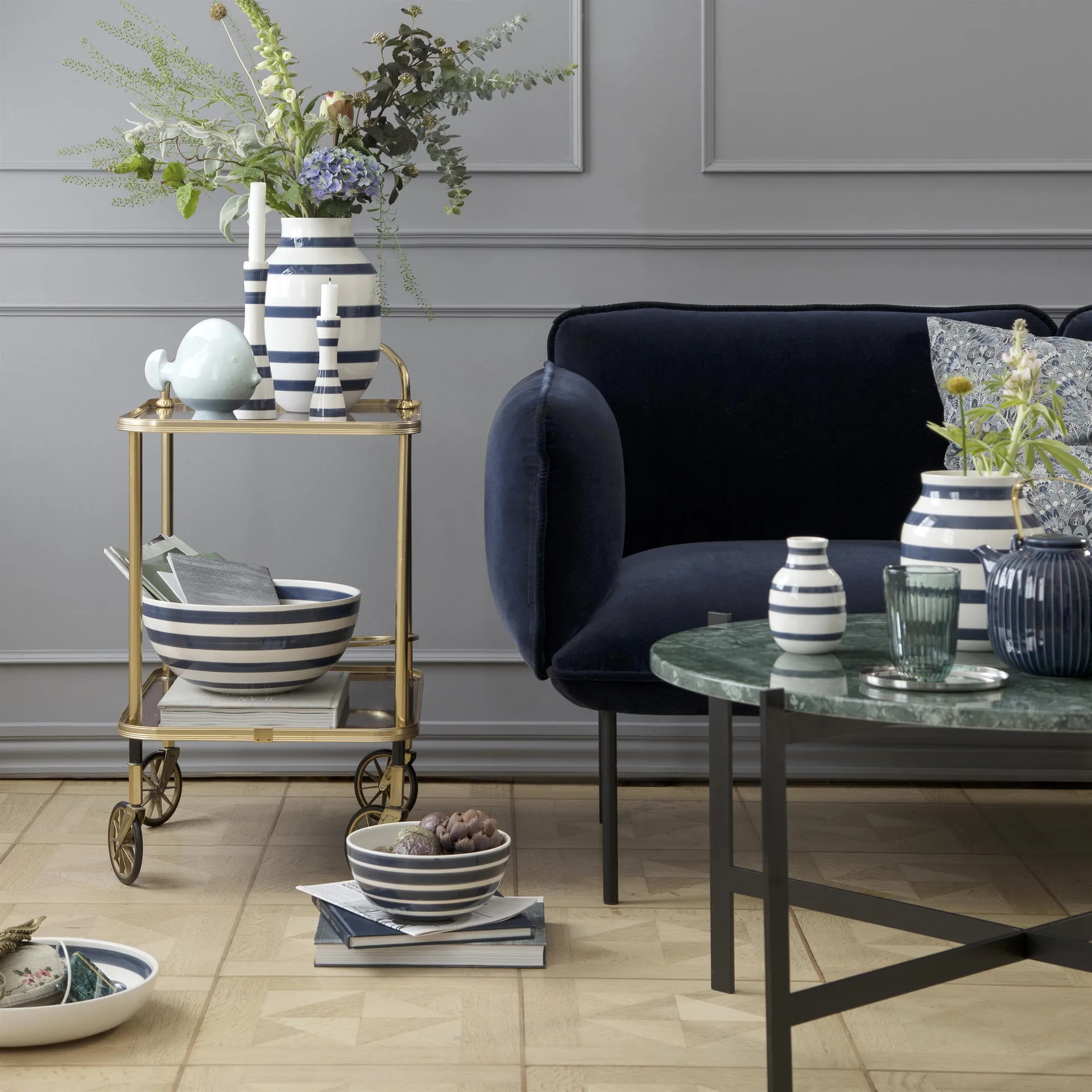 Omaggio serveerschaal, staalblauw Kähler