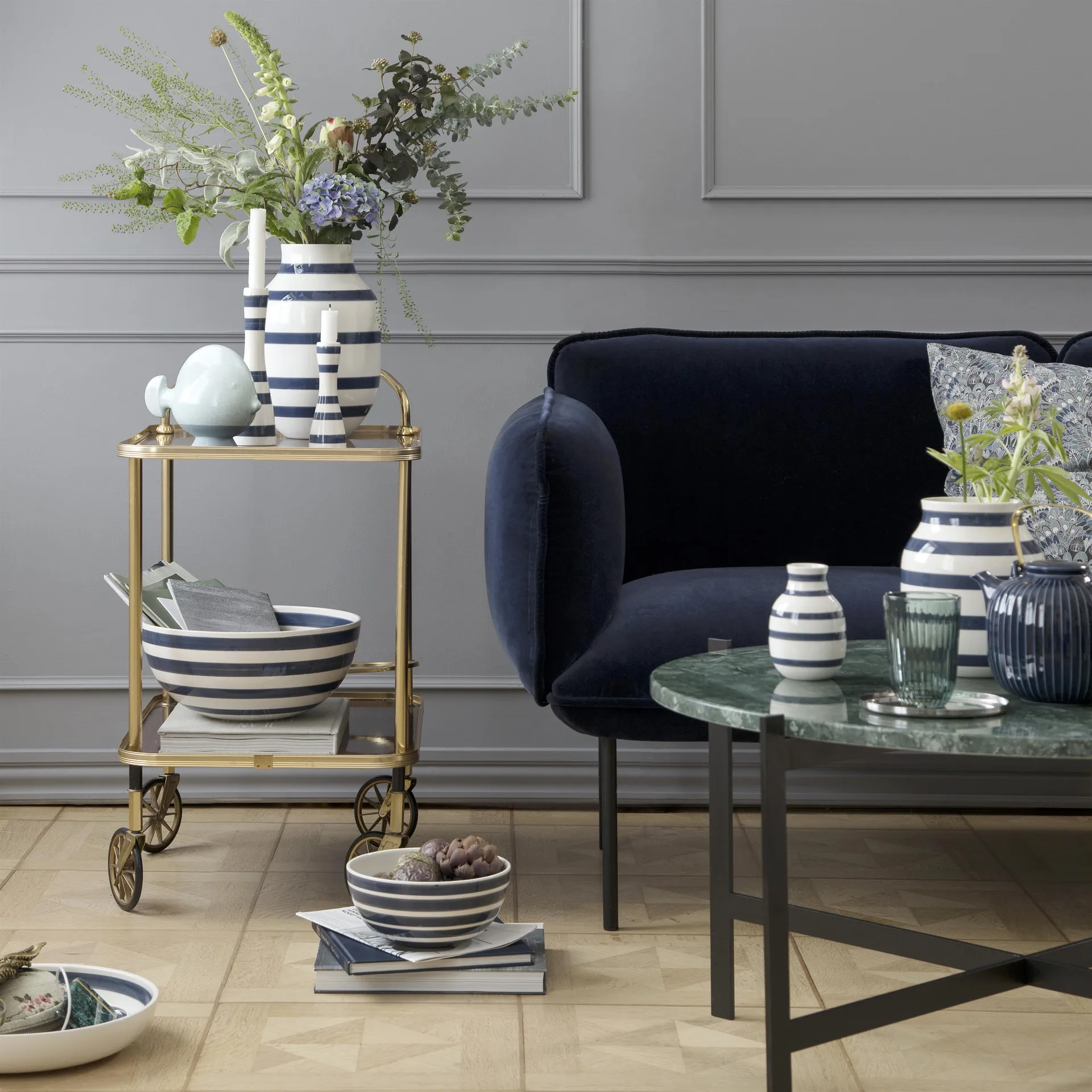 Omaggio vaas klein, staalblauw Kähler