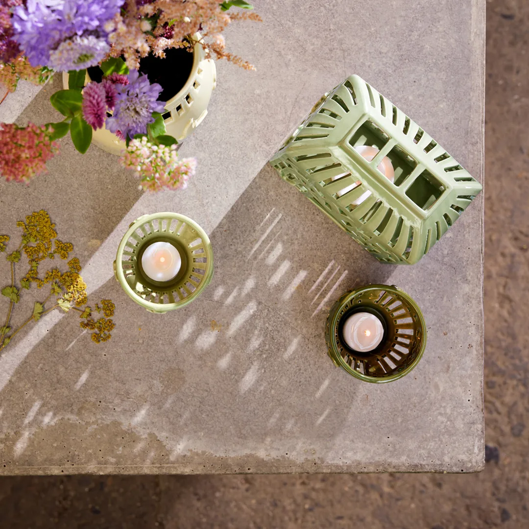 Orangery waxinelichtjeshouder 16 cm, Spring leaf Kähler