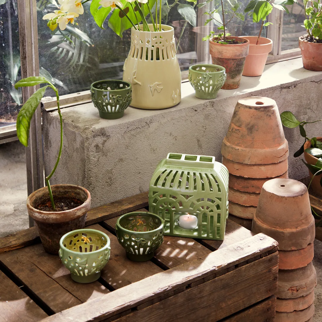 Orangery waxinelichtjeshouder 16 cm, Spring leaf Kähler