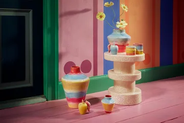 Poppery appel met larvendecoratie - Mint-pink - Kähler