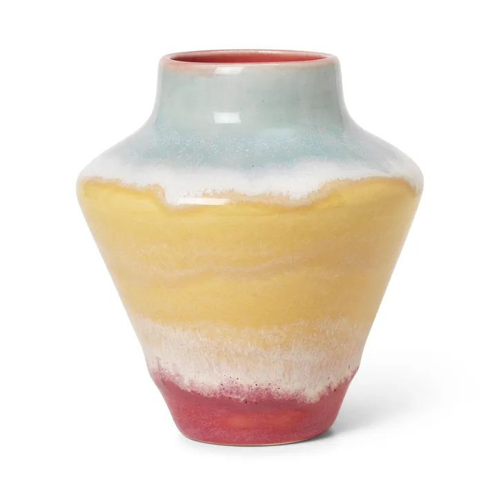 Poppery vaas 12 cm - Pink-mint-geel - Kähler