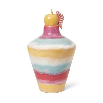 Poppery vaas met appel 32 cm - Pink-mint-geel - Kähler