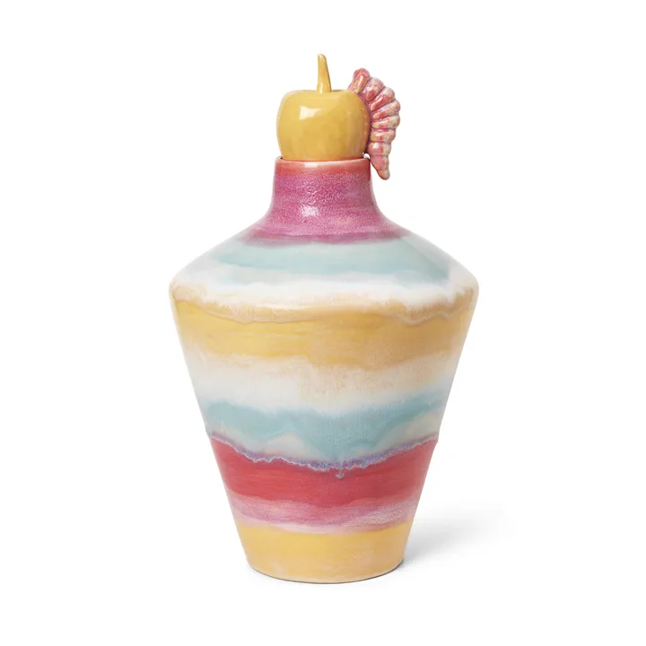 Poppery vaas met appel 32 cm - Pink-mint-geel - Kähler