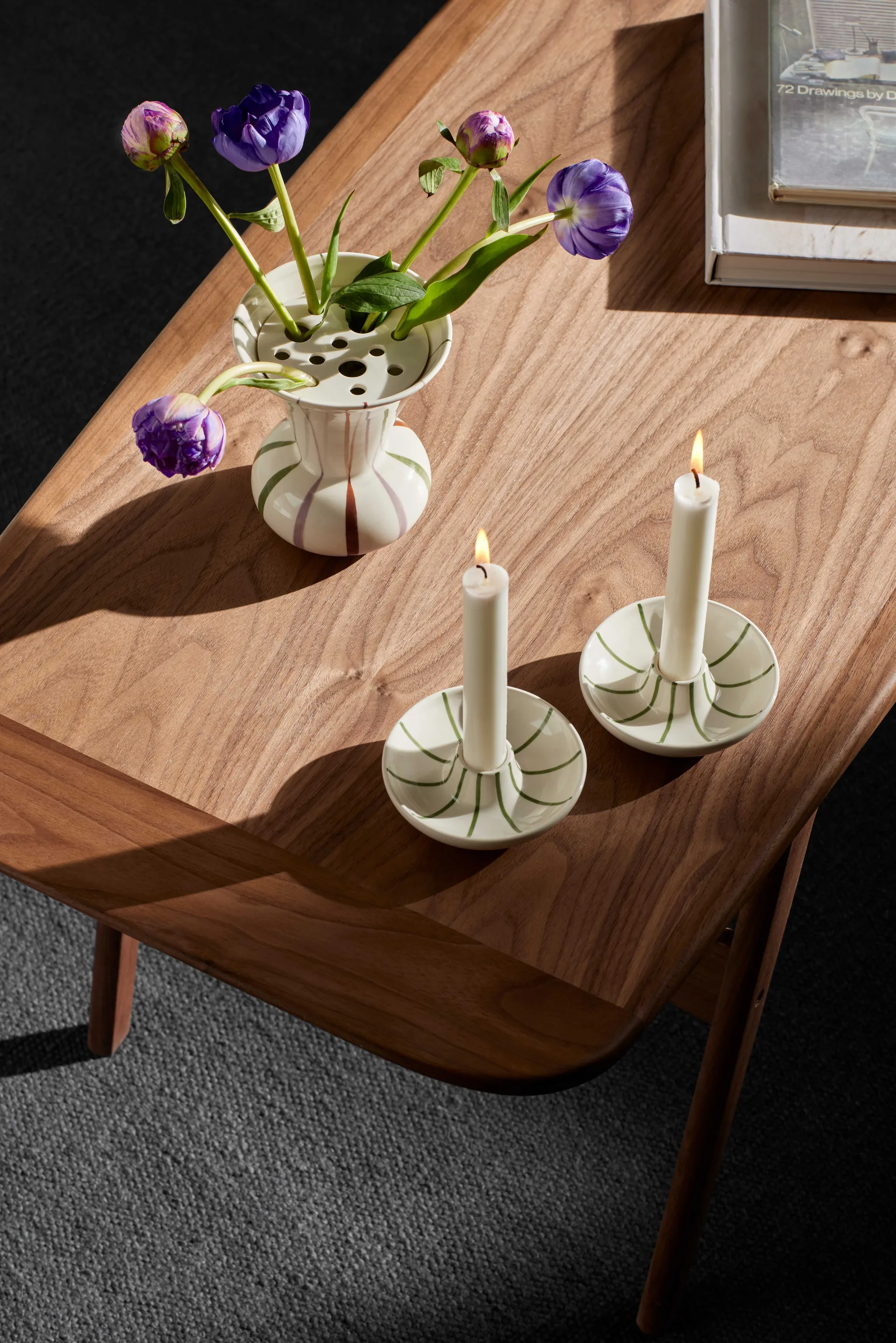 Signature kandelaar, Wit-groen Kähler