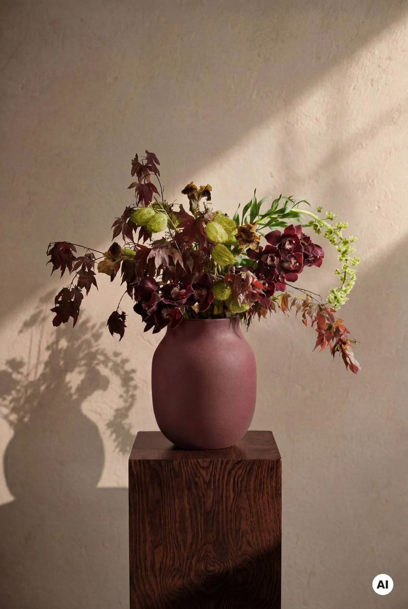 Studio Omaggio vaas, Bordeaux, 20 cm Kähler