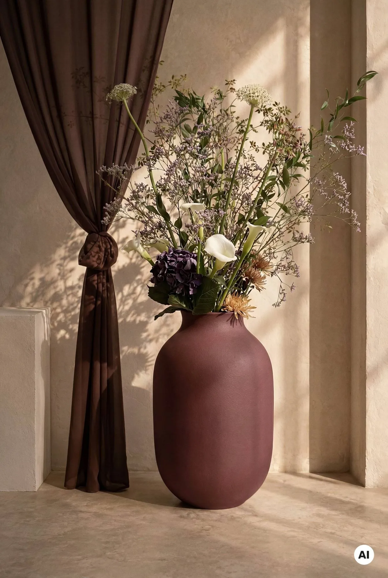 Studio Omaggio vaas, Bordeaux, 50 cm Kähler
