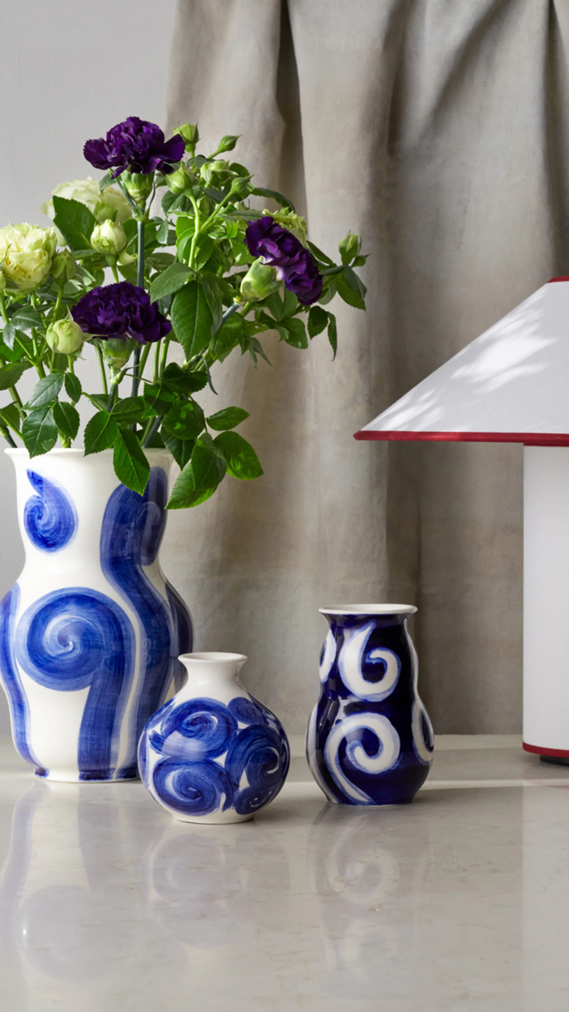 Tulle vaas 22,5 cm, Blauw Kähler