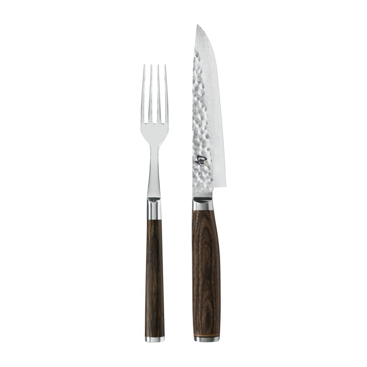 Kai Shun Premier mes & vork set - Chroom-bruin - KAI