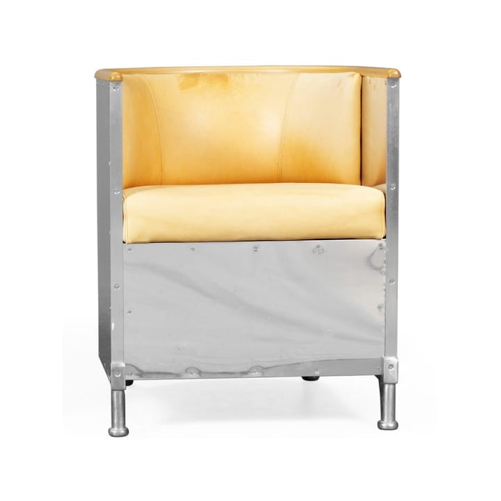 Aluminium fauteuil gepolijst - Leder Tärnsjö natuur-beuk - Källemo