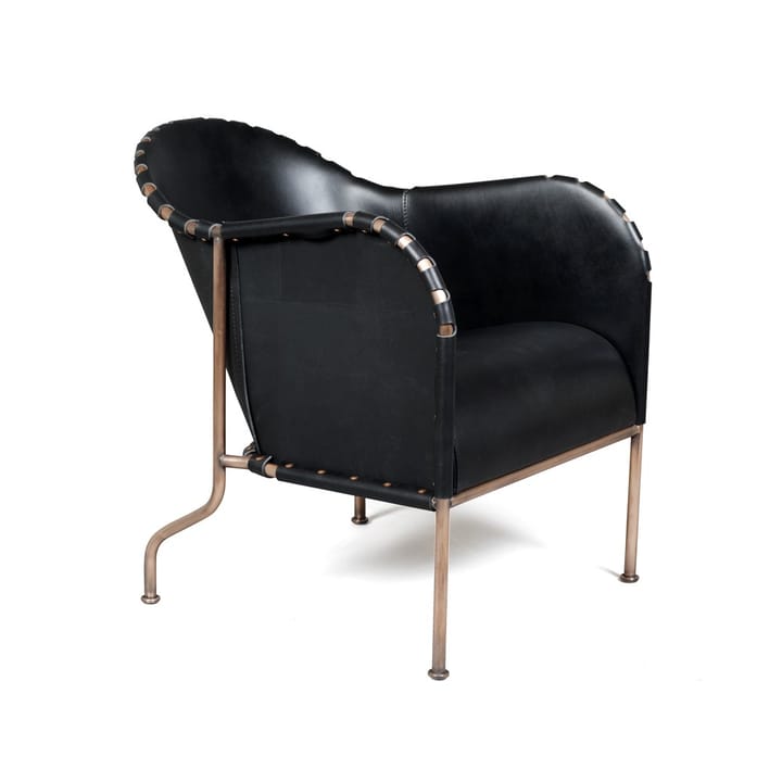 Bruno fauteuil - Kernleder zwart-gekoperd frame - Källemo