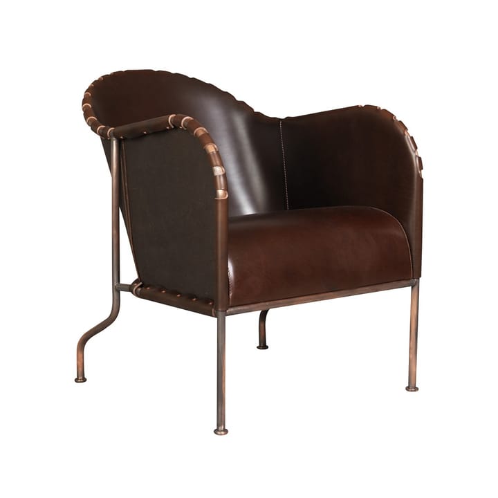 Bruno fauteuil - Kernleer 9208 sigarenbruin-verguld voetstuk - Källemo