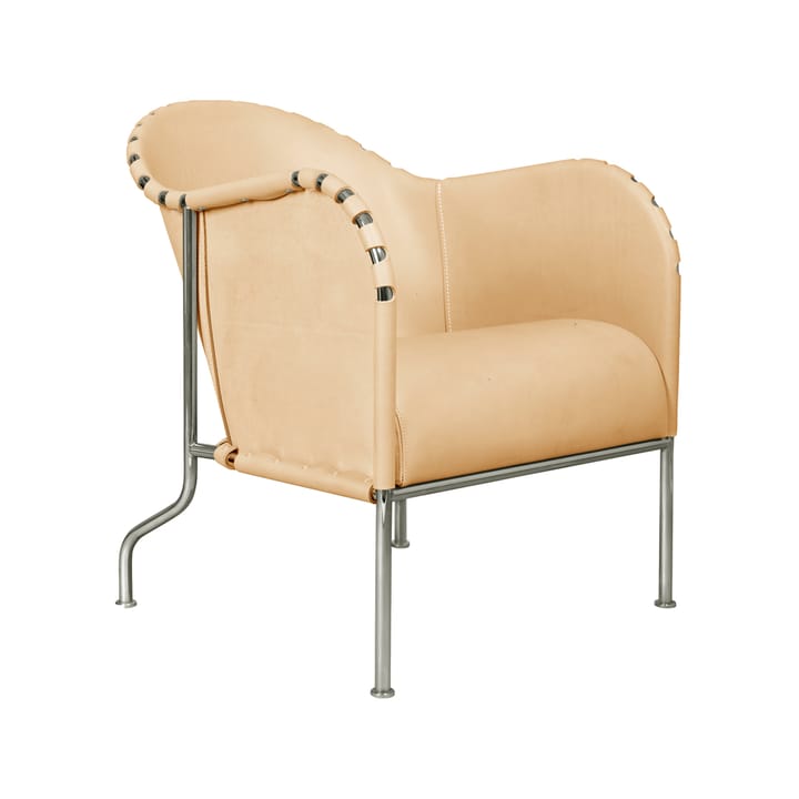 Bruno fauteuil - Kernleer naturel-chroom - Källemo