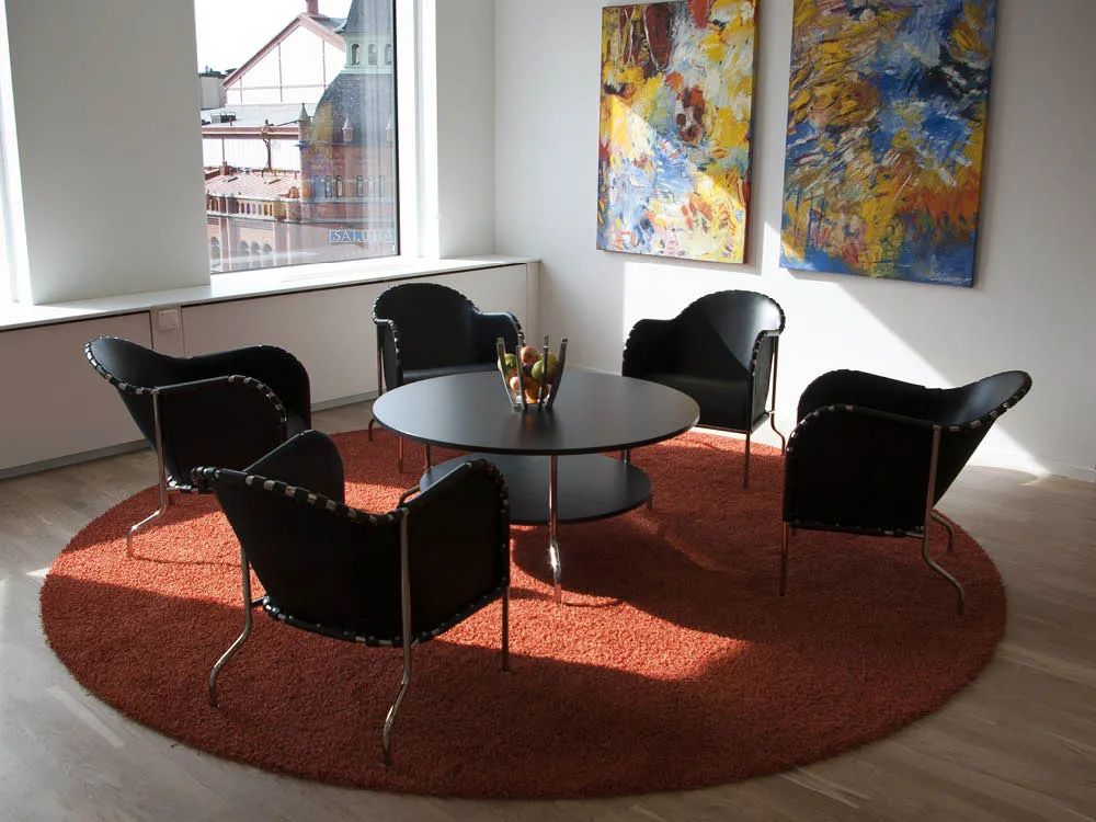 Bruno fauteuil, Kernleer zwart-chroom Källemo