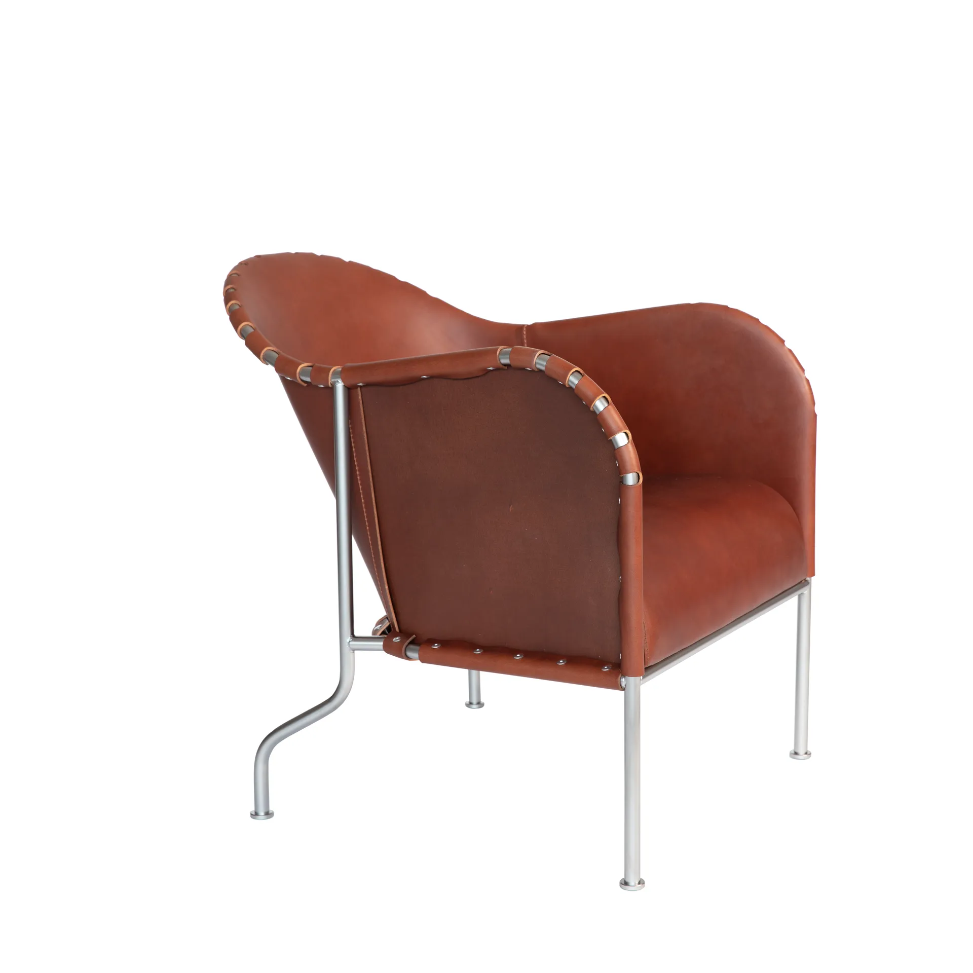 Bruno fauteuil, Leder bruin vintage-mat chroom Källemo