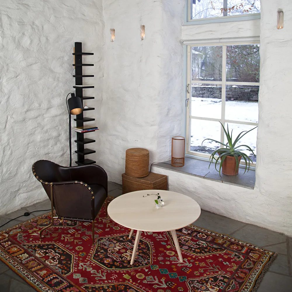 Bruno fauteuil, Leder naturel-gecoat koperstatief Källemo