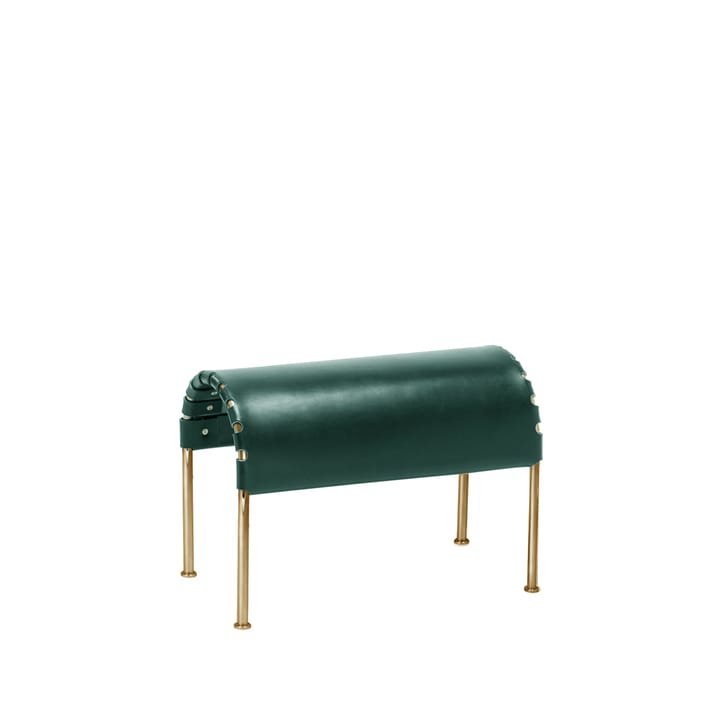 Bruno voetenbankje - Kernleder bottle green-messingstandaard - Källemo