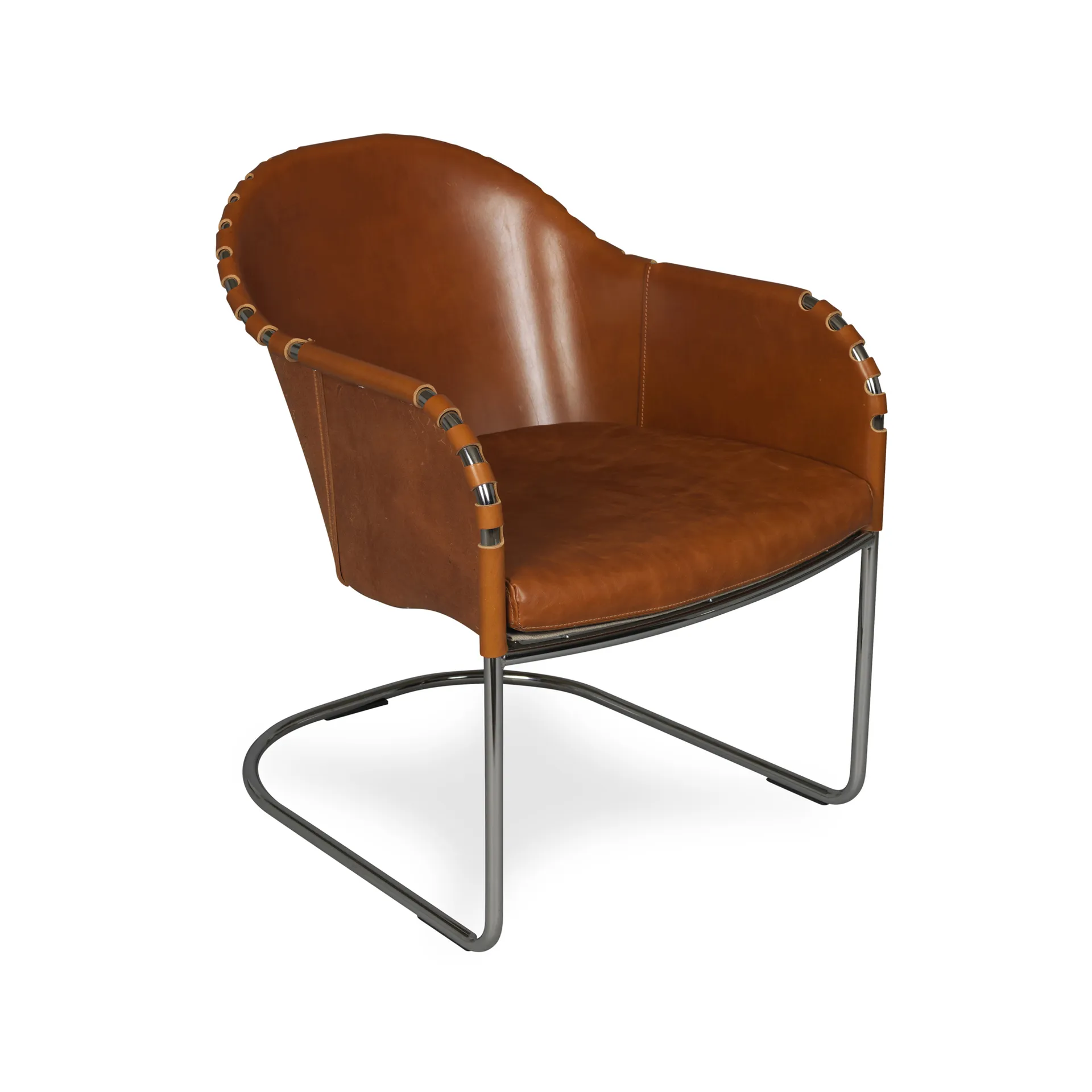Ingo fauteuil, Cognac-chroom Källemo