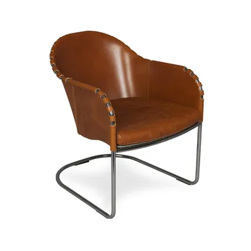 Ingo fauteuil - Cognac-chroom - Källemo