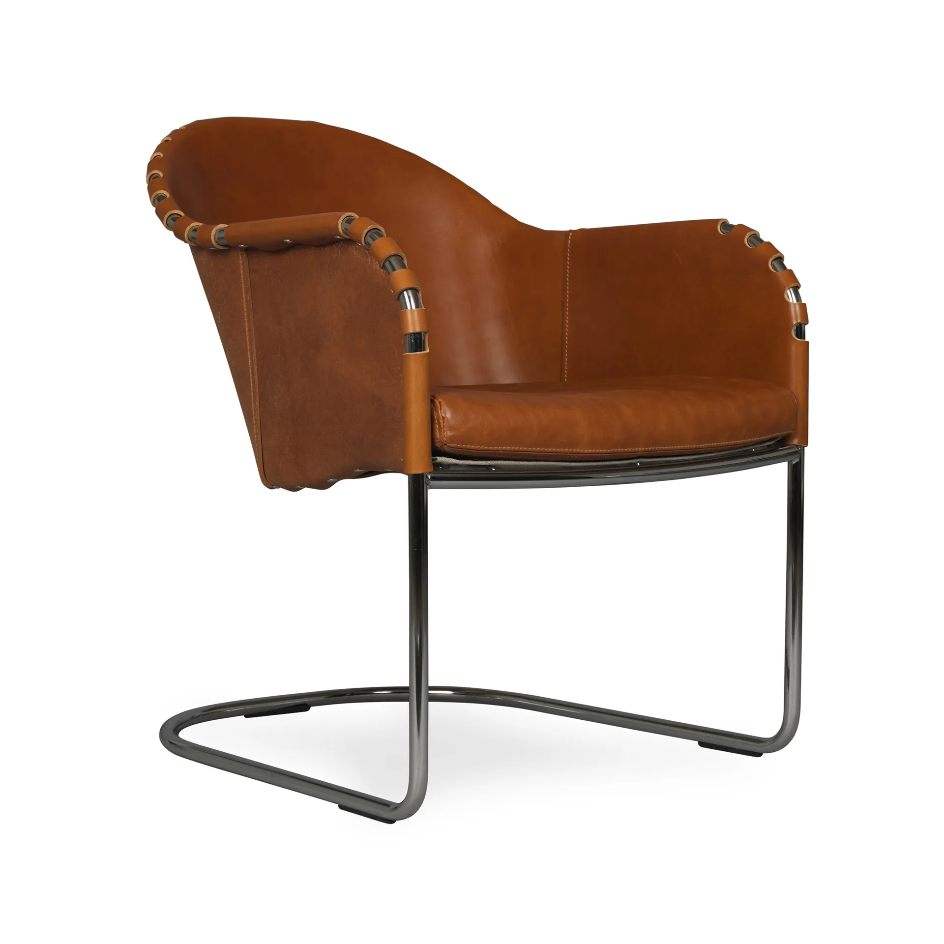 Ingo fauteuil, Cognac-chroom Källemo
