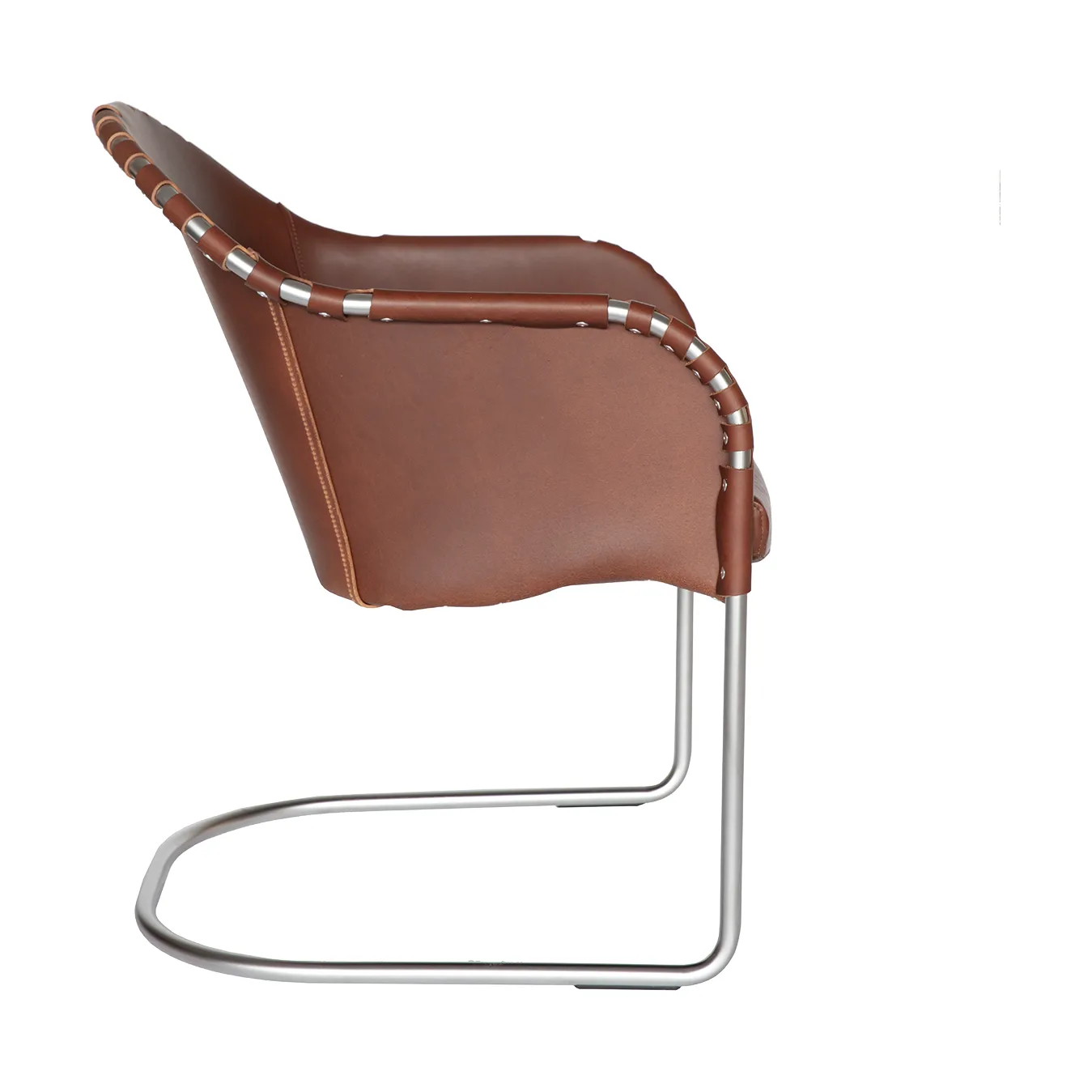 Ingo fauteuil, Cognac-matte chroom Källemo